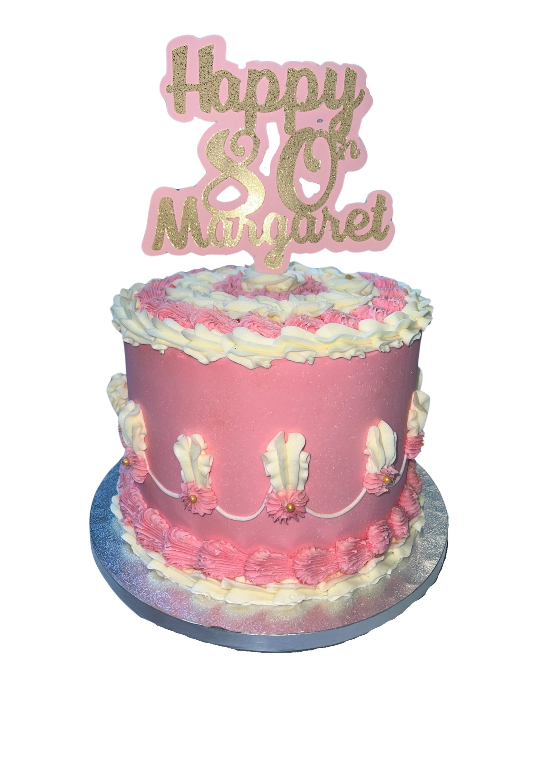 Pink N White Old Fashioned Round