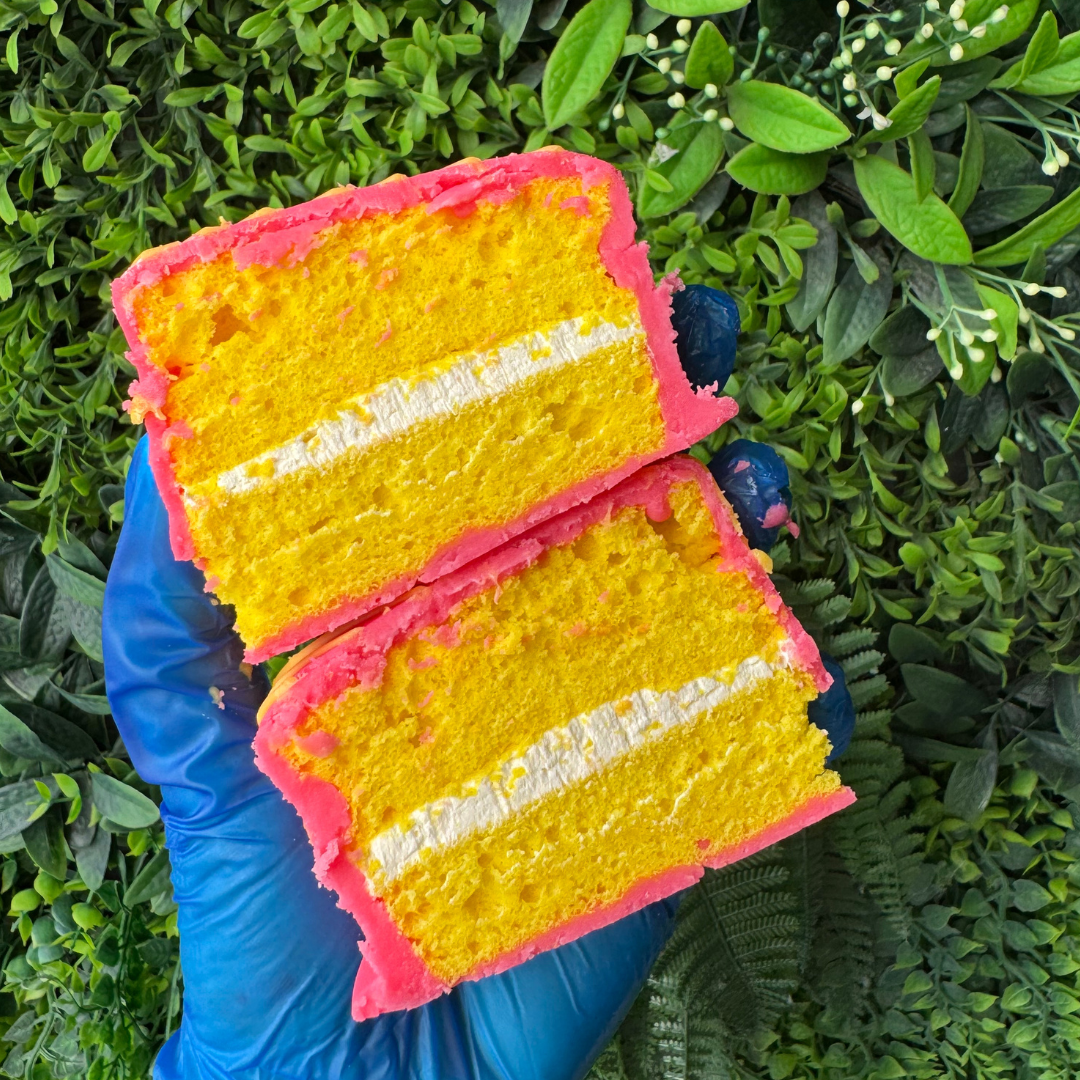 Lemon & raspberry french fancy - inside